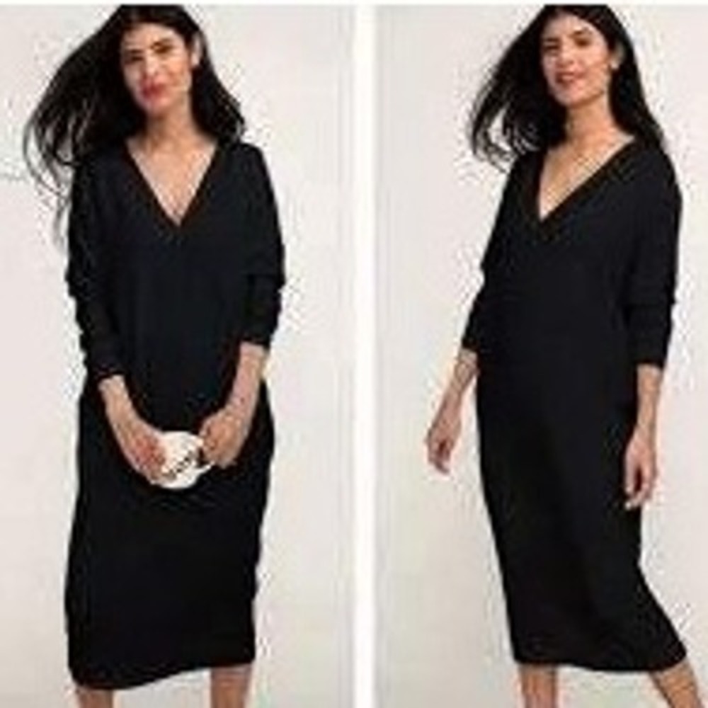 HATCH Maternity The Visitor Dress Tencel Blend V-Neck Shift Modern Made In USA